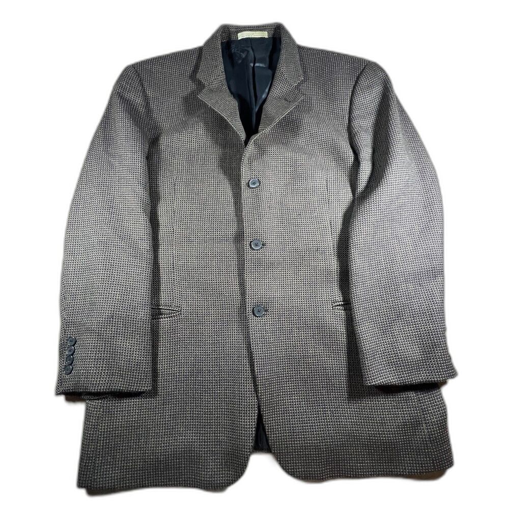 Vintage Joseph Abboud Men's Wool Micro Check Sport Coat Blazer 44R Made in USA